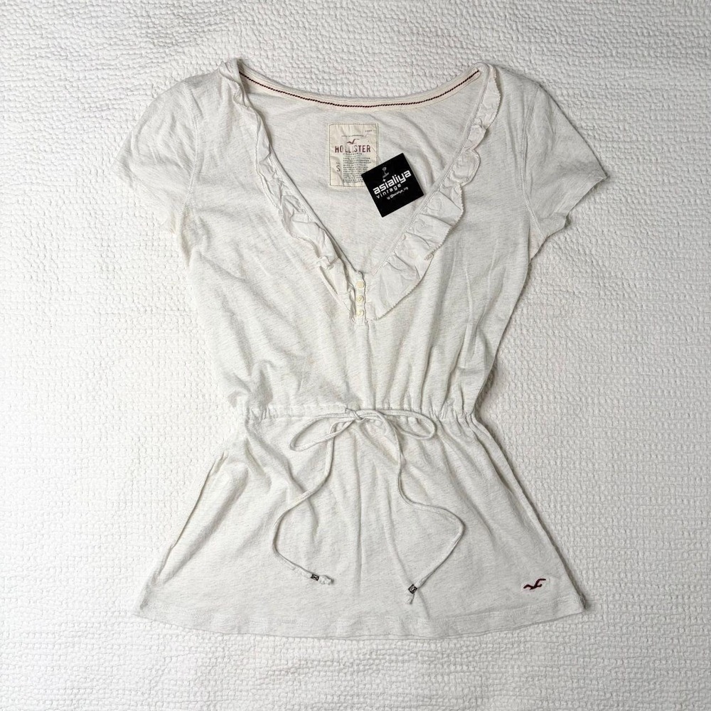 Hollister tie front henley babydoll top